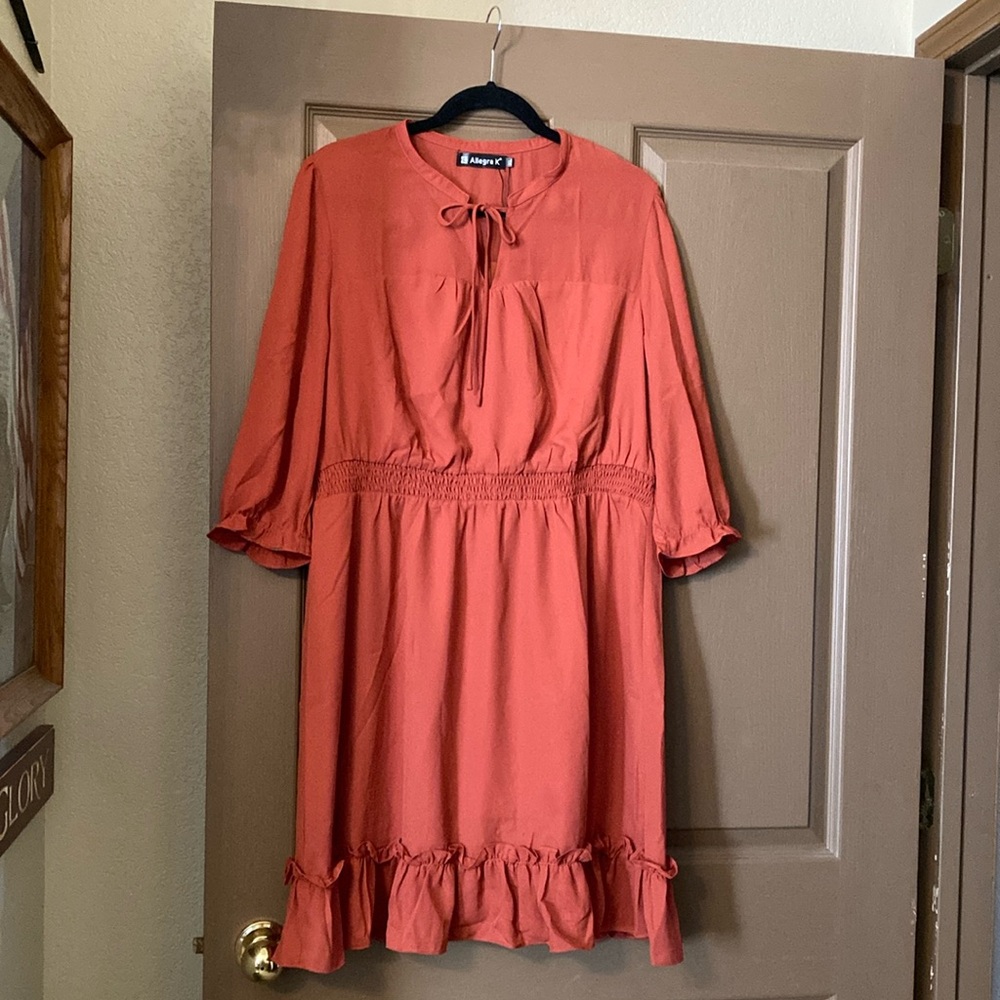 Allegra K Summer/Fall Orange Dress Womens Size XL NWOT